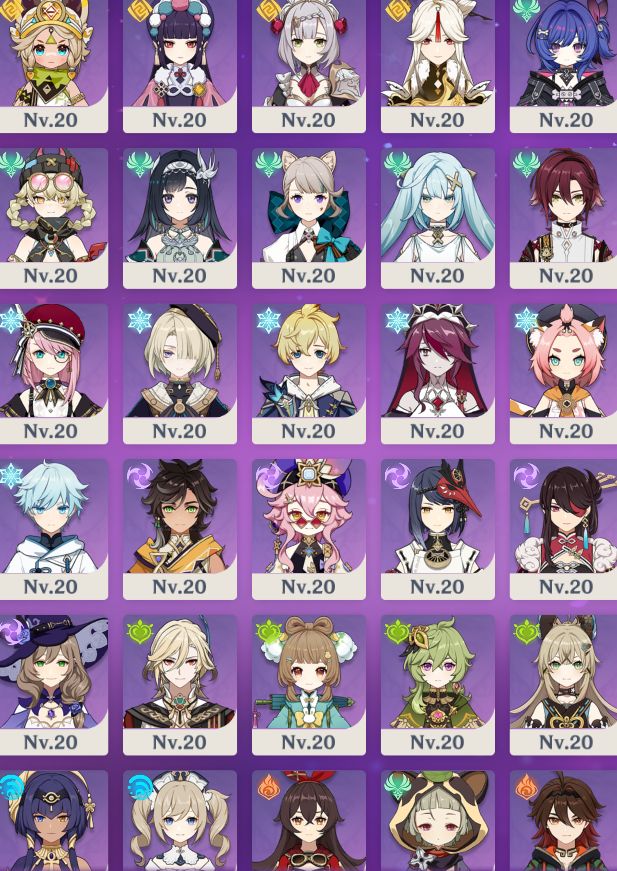 Conta com ColumbinaC2,FLins,Ineffa,Zibai,Linnea,Mavuika,Arlecchino