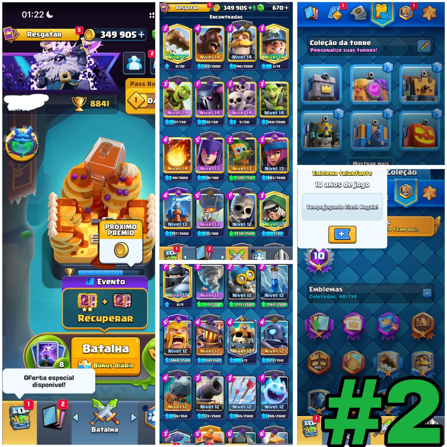 95% DE DESCONTO, CONTA CLASH ROYALE, TODAS AS ARENAS, 10,11,12,13,14,15,16,ETC.