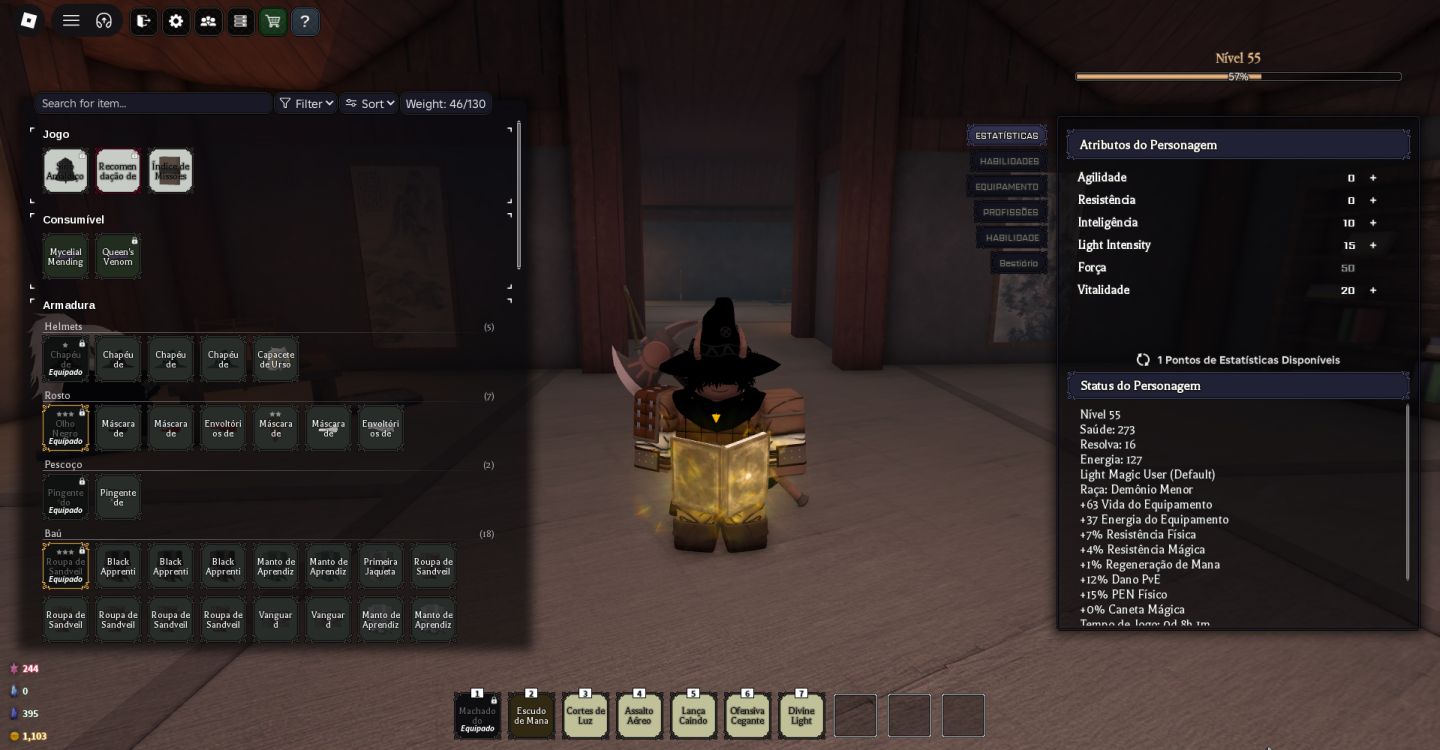 Conta Clover RPG Demon, Level 55, Light, Build sem desperdiçar nenhum ponto!