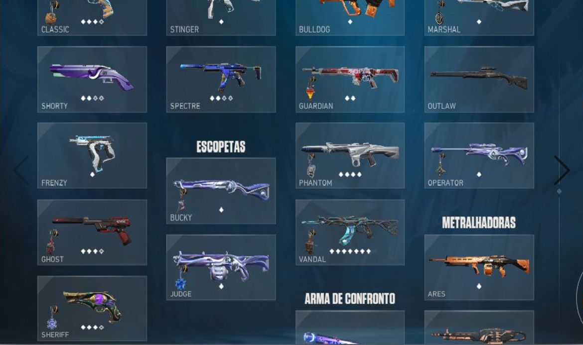 CONTA VALORANT 6 VANDAL , 3 PHANTON , 1 FACA E DIVERSAS SKINS