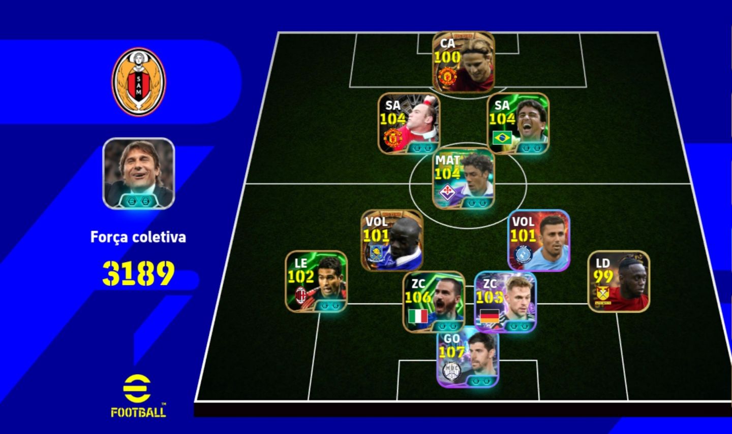Conta Efootball 3189 de Força!,conta Super Barata e Boa, Custo Benefício!