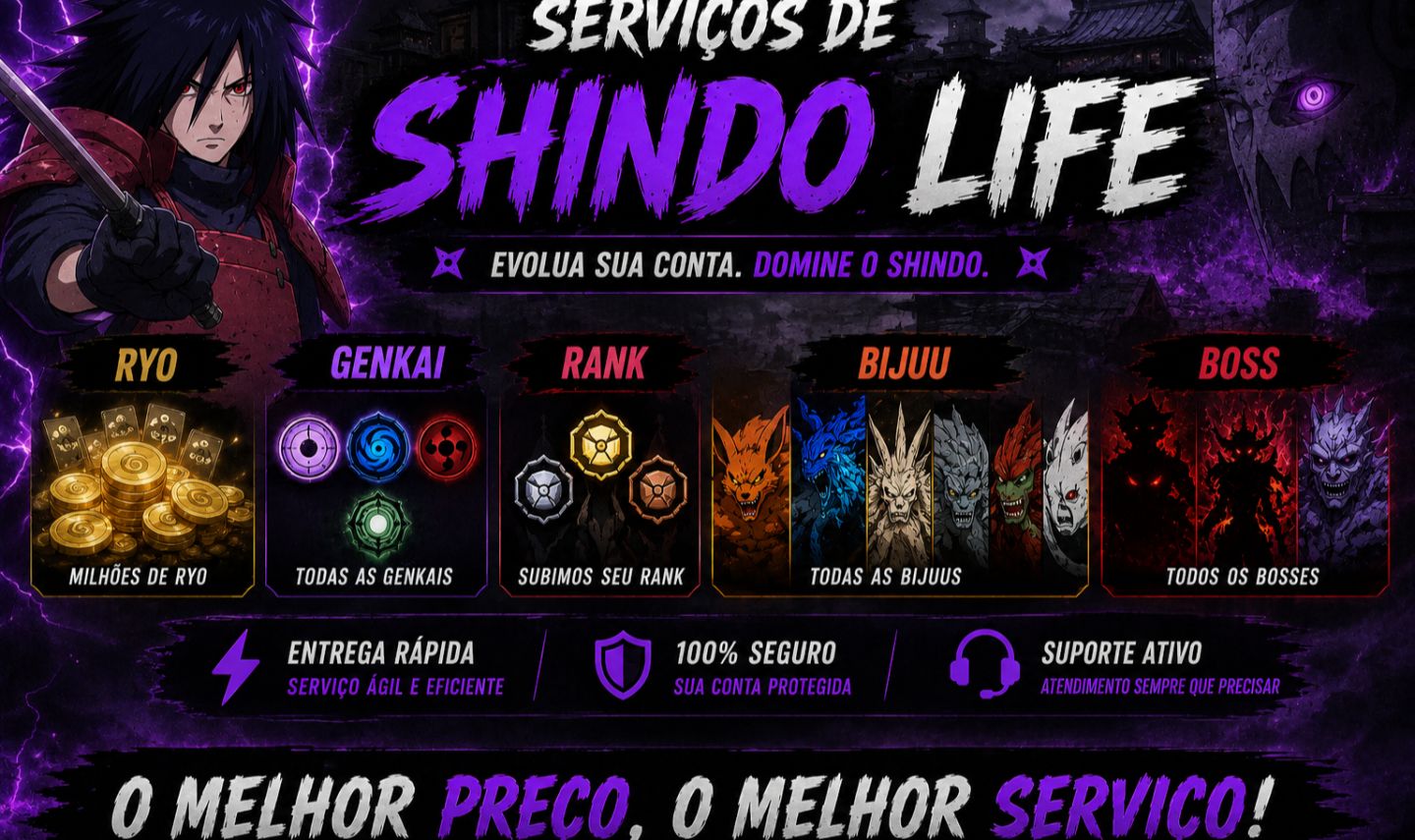 SHINDO LIFE | SERVIÇOS [UP RÁPIDO E SEGURO]