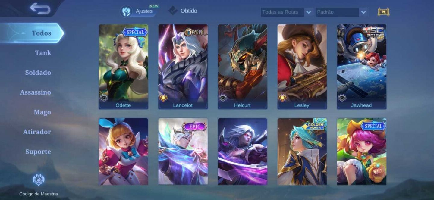 Conta Mobile Legends Mítico 44 Star 80 Skins e WR Alto 59% 80 Herois