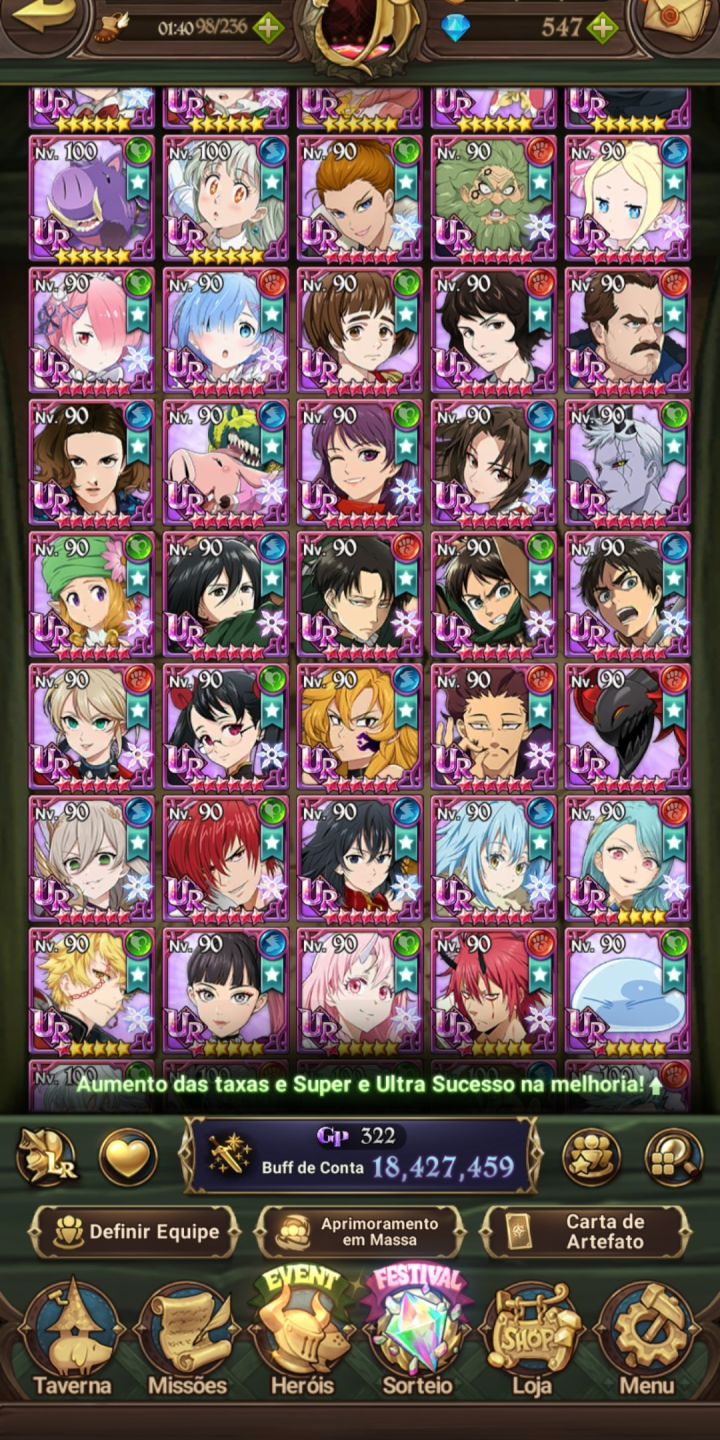 Conta 7DS Grand Cross 18kk cc box