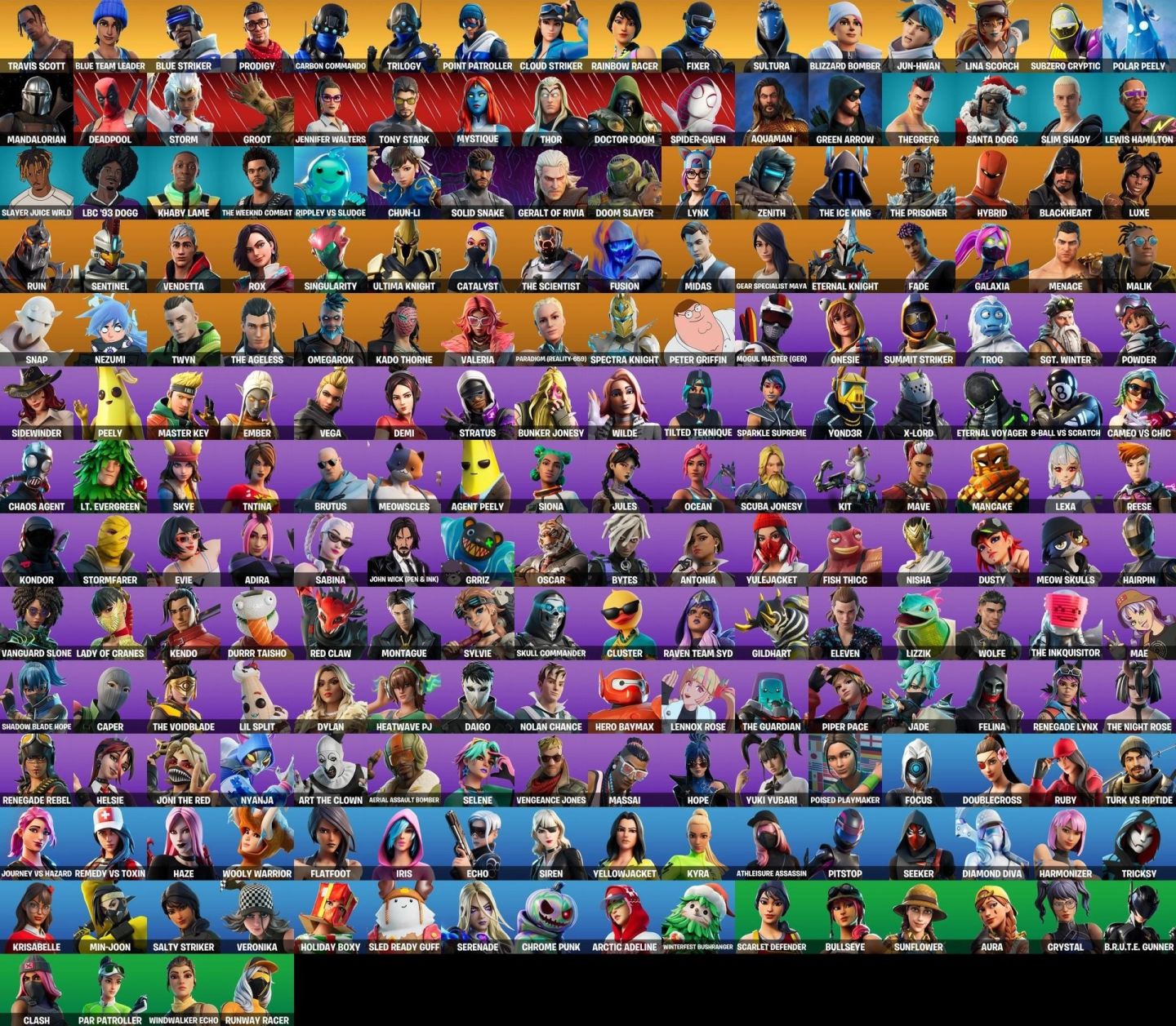 Fortnite Og |Travis Scott | The Paradigm | Aerial Assault Bomber | 230 Skins