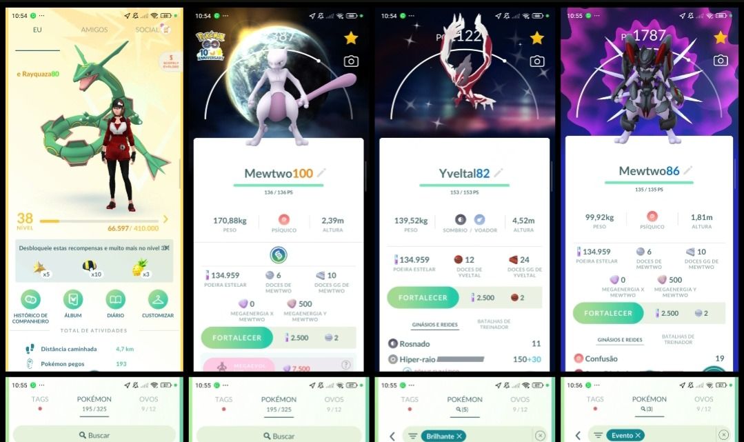 Pokémon Go L38 | Mewtwo Armored | Mewtwo 100% | 28 Lendários | Q276