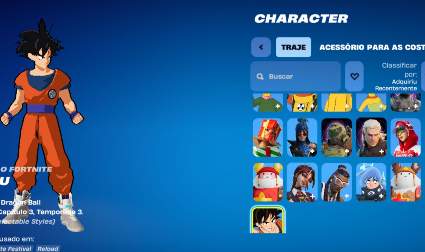 CONTA FORTNITE COM GOKU APENAS PC E MOBILE
