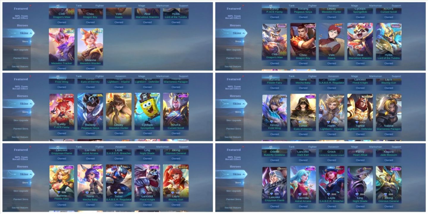 CONTA MLBB FA | VALE GAARA | NATALIA COLLECTOR | HARITH LIGHTBORN | EMBLEMAS FUL