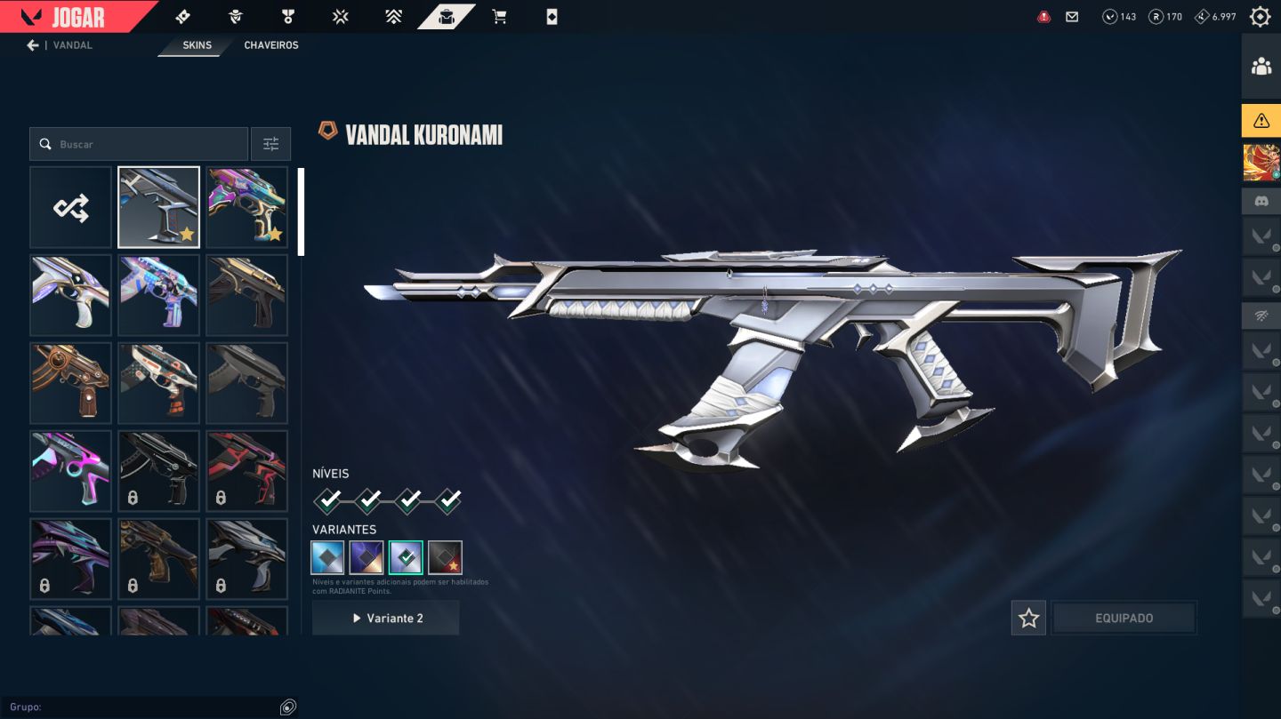 CONTA VALORANT 68 SKINS FULL PERSONAGENS