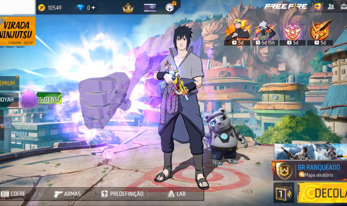 CONTA BOT DE FF COM NARUTO E SASUKE