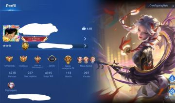 Vendendo conta do HOK honor of kings, nobreza 7, com 297 visuais disponíveis