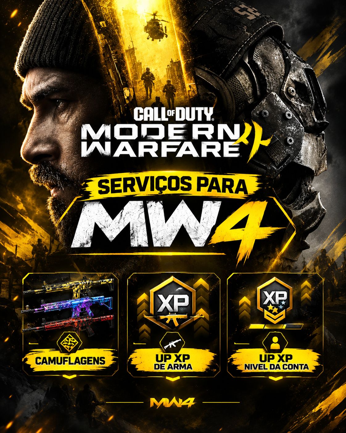 Serviços Para Mw4 / Camuflagens / Up Xp De Arma / Up Xp Nivel Da Conta