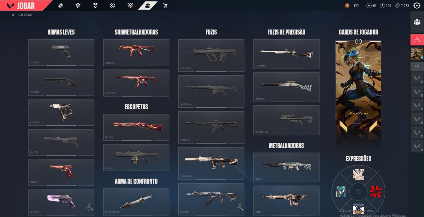 Valorant conta skins, upada