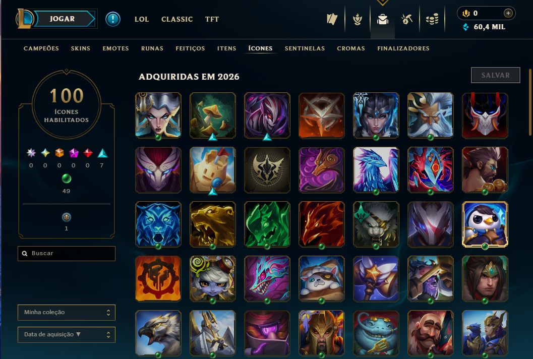 Conta LOL nível 96