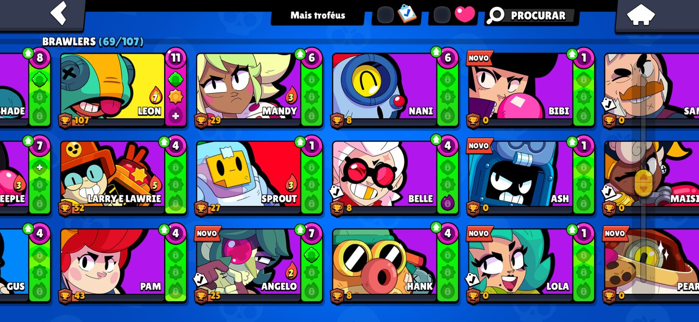 CONTA BRAWL STARS 69/109 BRAWLERS PRATICAMENTE TODAS AS SKINS FULL ACESSO