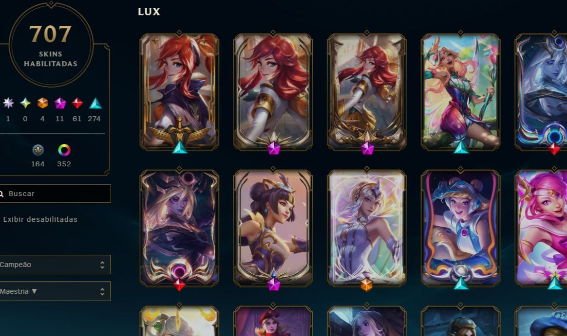 Conta LoL 700 skins com Ahri Lenda Ascendida + Valorant!