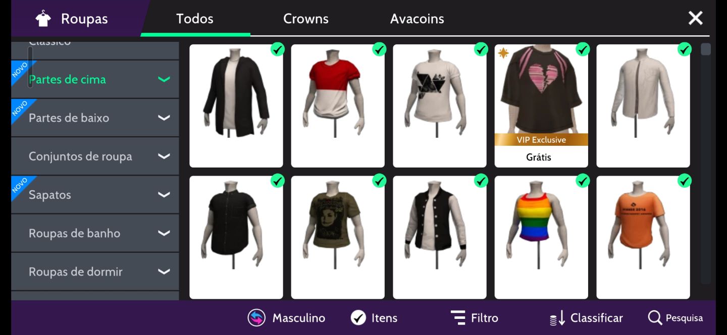 Conta masculina nivel 41 focada em crowns com itens raros