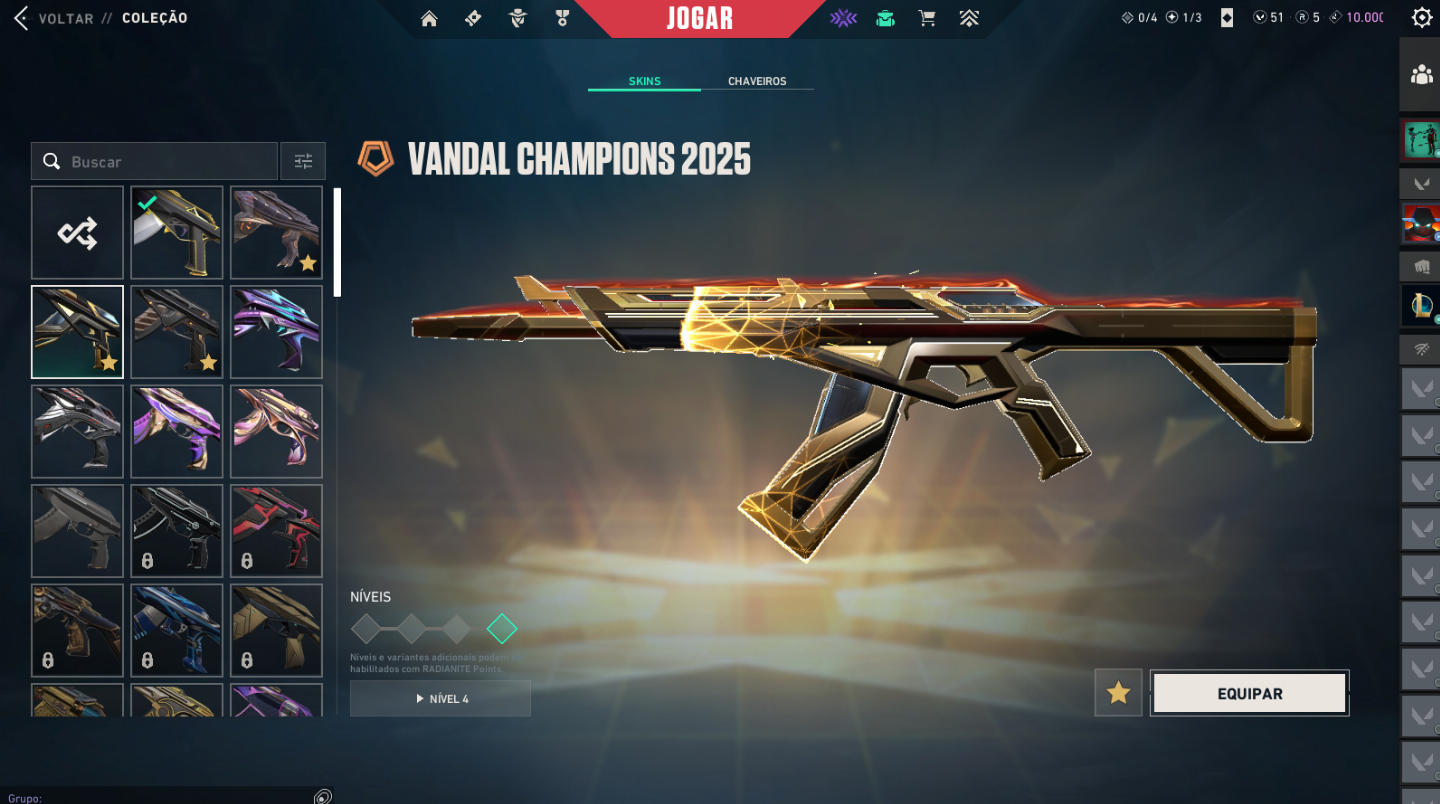 CONTA VALORANT | SKINS RARAS + VANDAL CHAMPIONS 2025