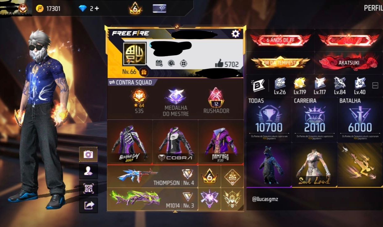 CONTA RARA FREE FIRE - FULL ACESSO (RARA E ANTIGA)