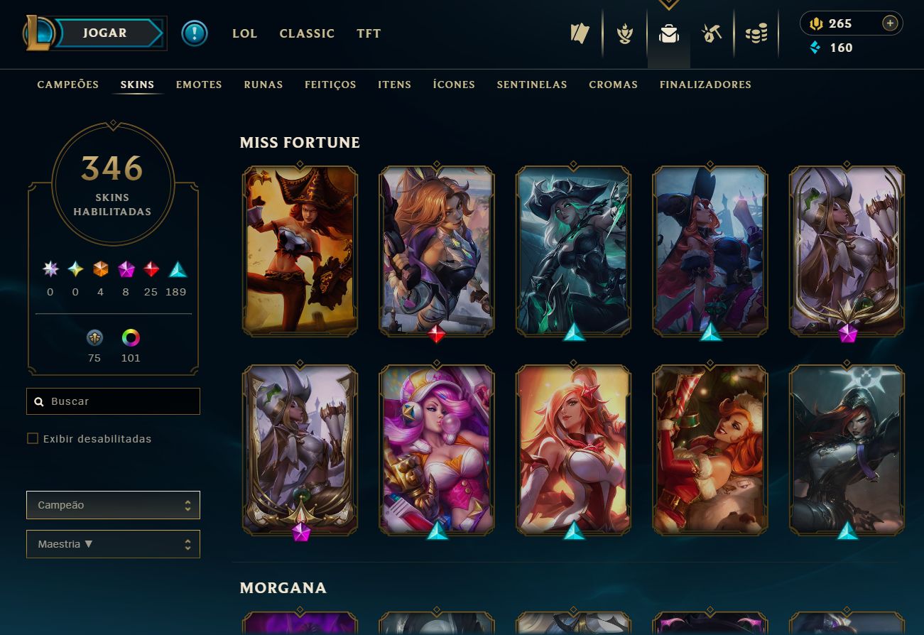 Conta Lol Feminina Desde 2014, Main Sup e Adc, Skins Fofas, valor negociável