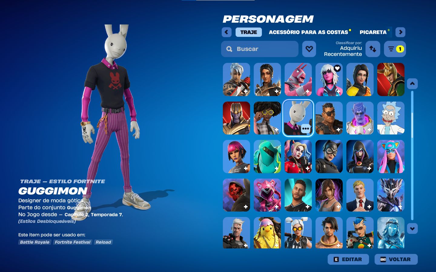 CONTA FORTNITE OG (CAPÍTULO 1) +160 SKINS | VARINHA ESTELAR | ACESSO COMPLETO