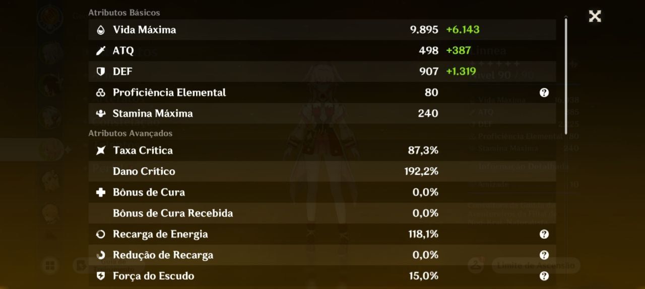 Conta Genshin Zibai + Assinatura, Ineffa + Assinatura, Linnea, Columbina e mais.