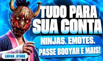 Loja Free Fire - ninja preto e branco emote evolutiva punho passe elite booyah