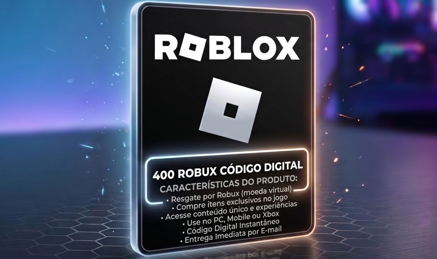 400 Robux - Cartão Presente, Entrega rapida, digital, resgata direto na conta