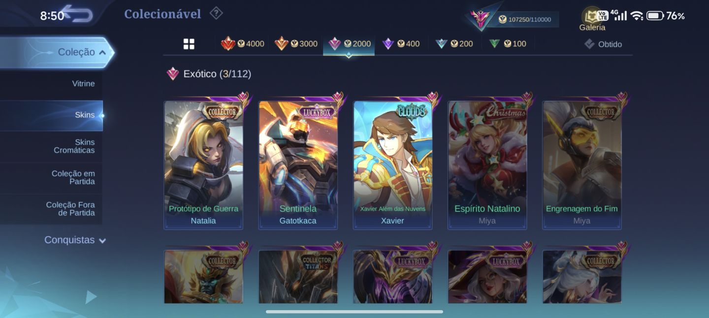 Conta Collabs Mobile Legends