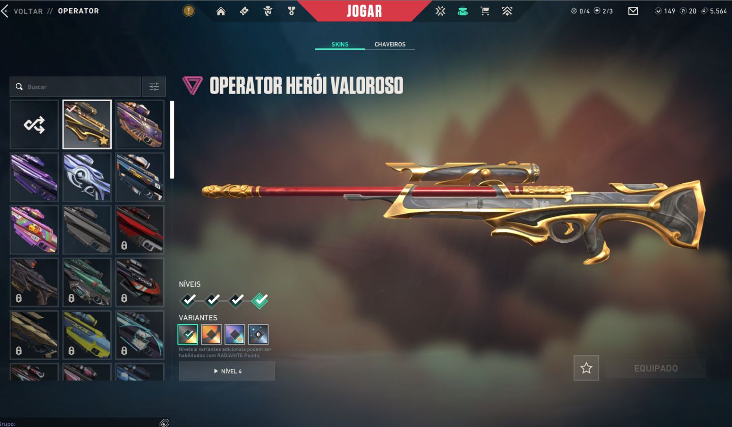 Conta valorant varias skins ex imo 2