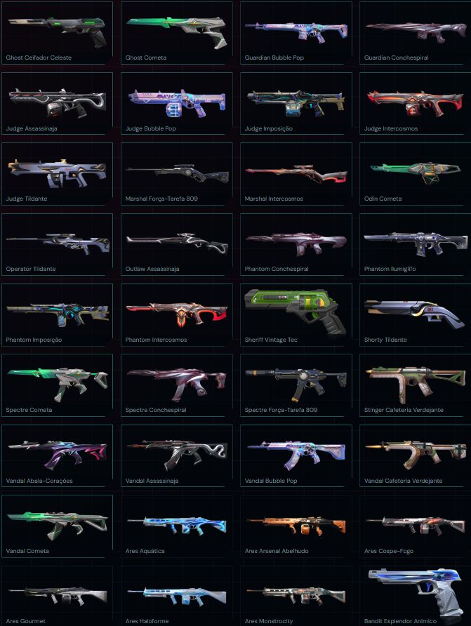 Conta Valorant VP 102.350 Skins 187 Facas 12 Agentes 24 Chaveiro 175 Rank Asc 1