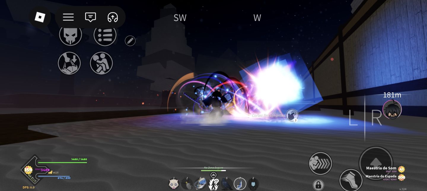 Conta de Roblox, com blox fruits upada, king legacy, e project Slayers.