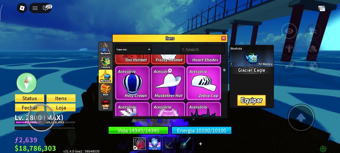 CONTA TOP FULL RARA NO BLOX FRUITS