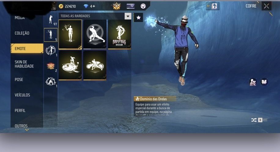 CONTA FREE FIRE QUASE LEVEL 80 com vários passe e coisas raras.