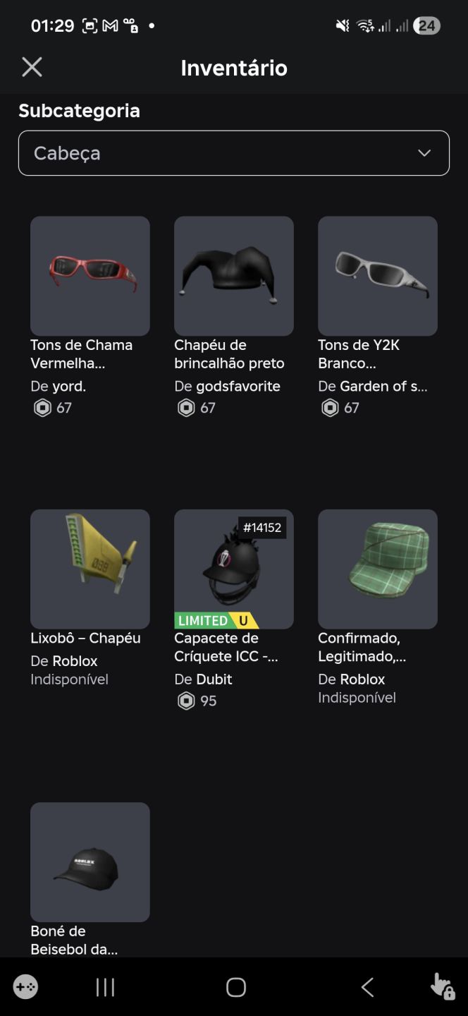 Conta de Roblox Antiga e com 190 robux