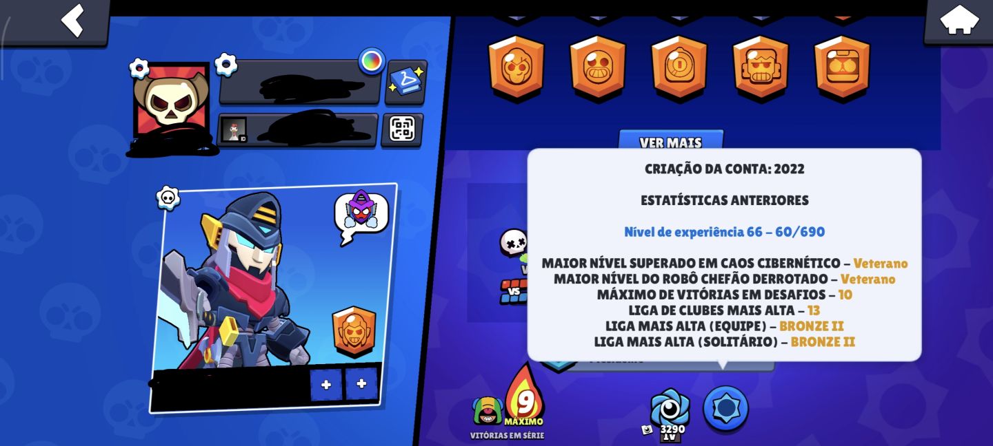 CONTA DE BRAWL STARS RARA 2020