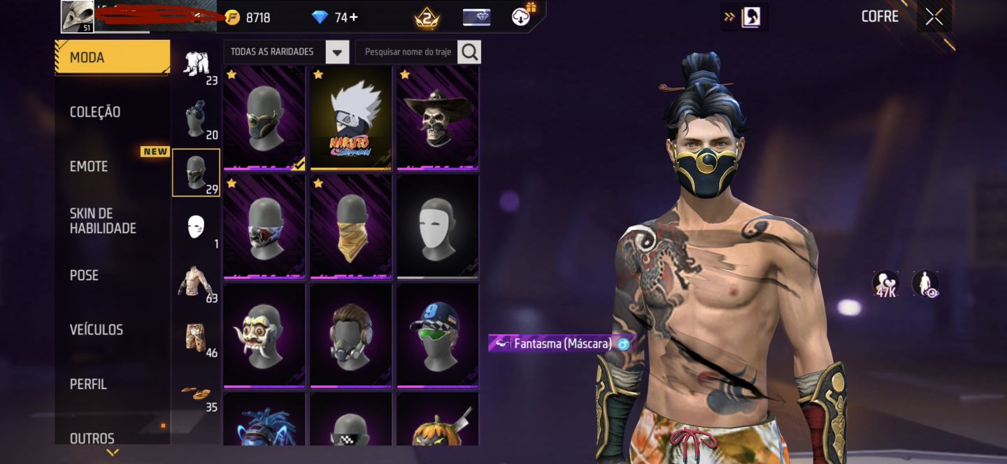 CONTA ANTIGA DE FREE FIRE COM MAIS DE 7 ANOS E DIVERSAS SKINS