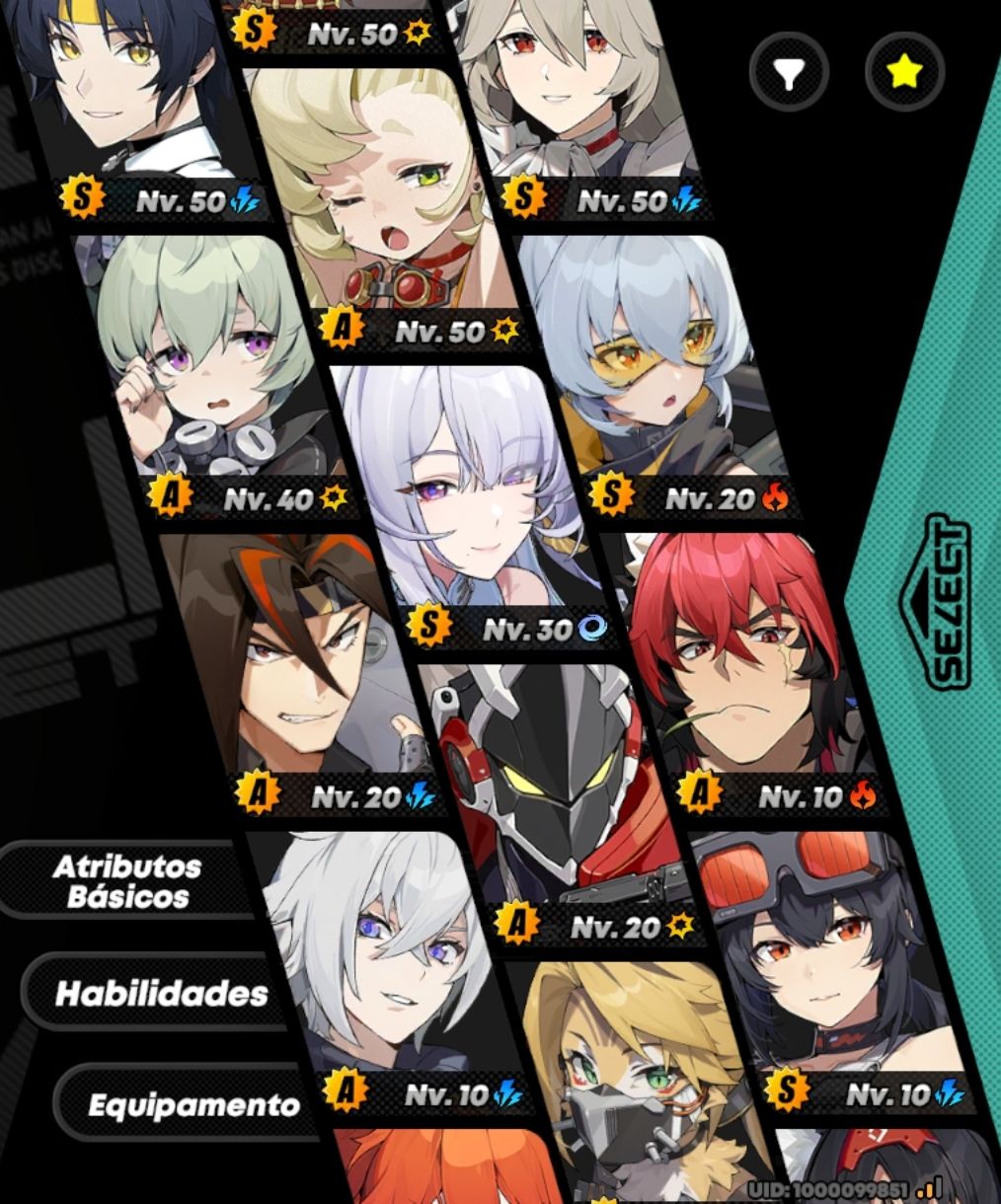 Conta tripla Hoyo (Honkai, Genshin e Zzz) todas nível max com vários personagens