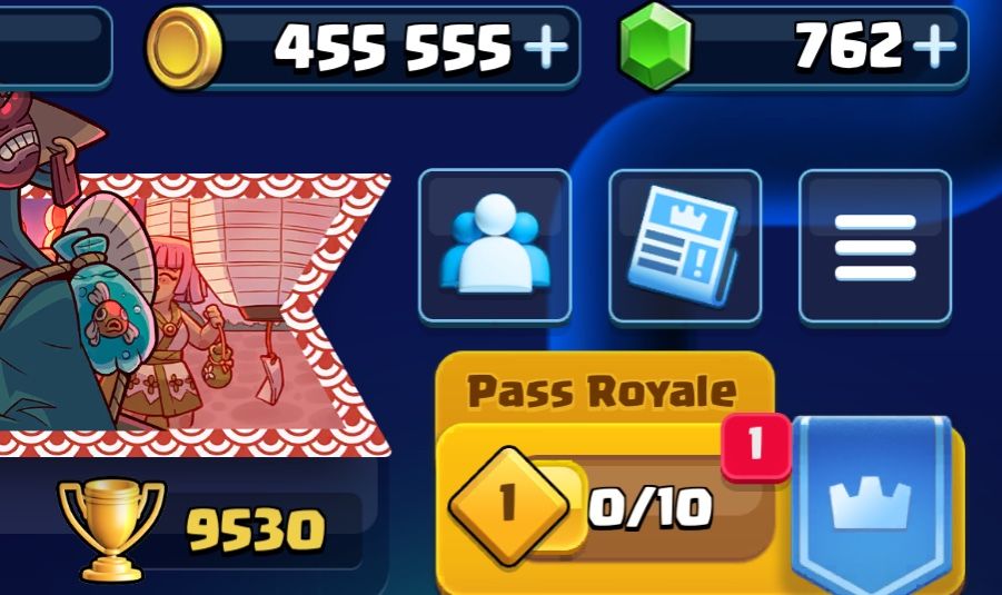 Conta Clash Royale Arena 24 9530 Troféus 762 Gemas 400k Moedas