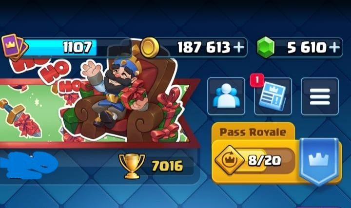 Promoção! Clash Royale Torre Rei Nv12 Arena 19 + 5610 Gemas + Cartas Evoluidas