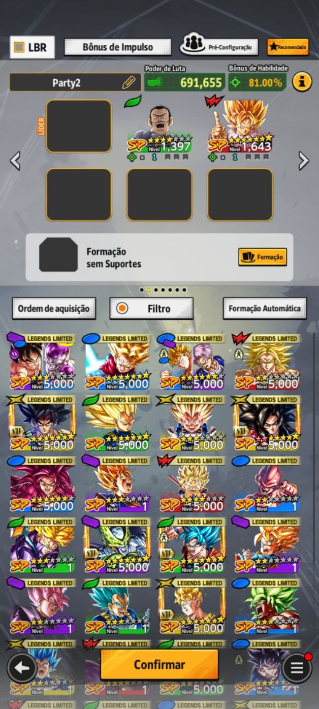 Conta com trunks ultra zamazu ultra , legends goku sjj3 nivel 160