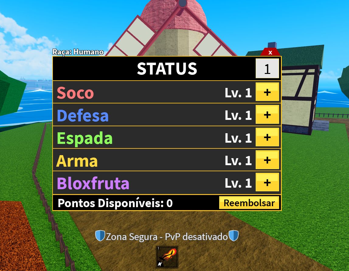 CONTA ROBLOX - BLOX FRUIT LV 01 - BRABA - COMECE COM FRUTA BOA E ESTILO DE LUTA