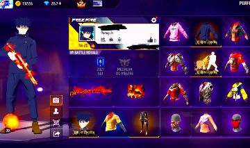 Free Fire Parceria Jujutsu, Megumi, Imponência de Campeão, 267 Diamantes e mais