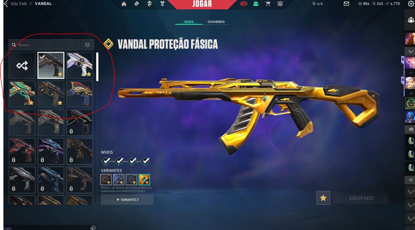 VENDE-SE CONTA VALORANT plat 3 com skins