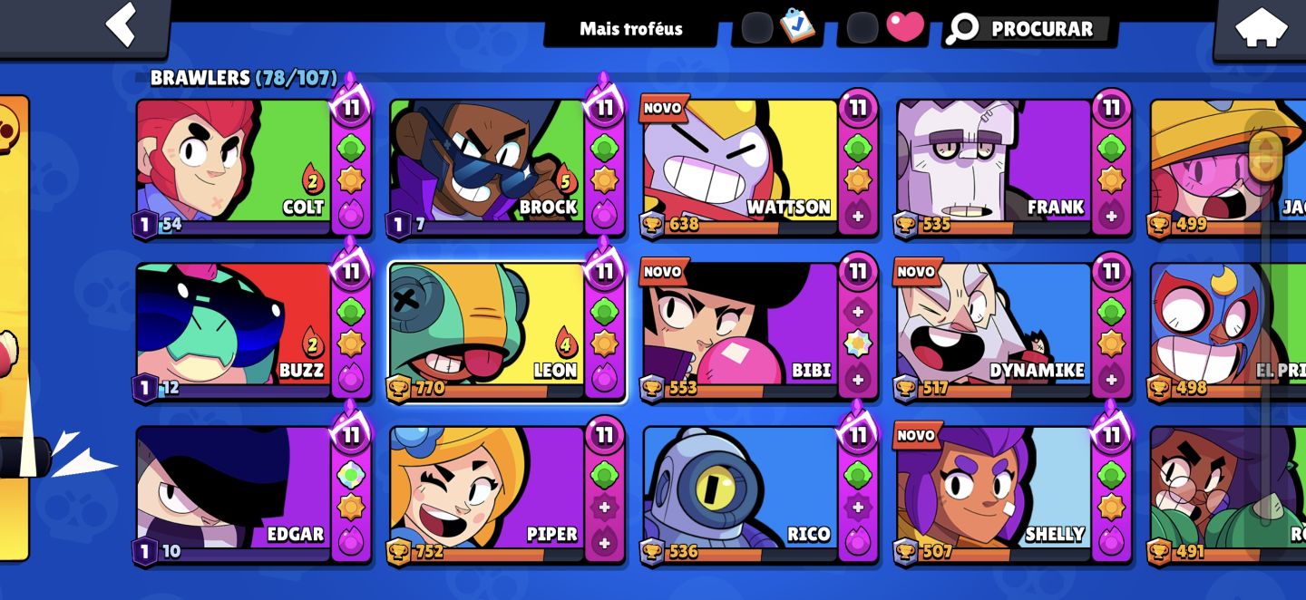Conta Brawl Stars desde 2020 com itens valiosos e raros
