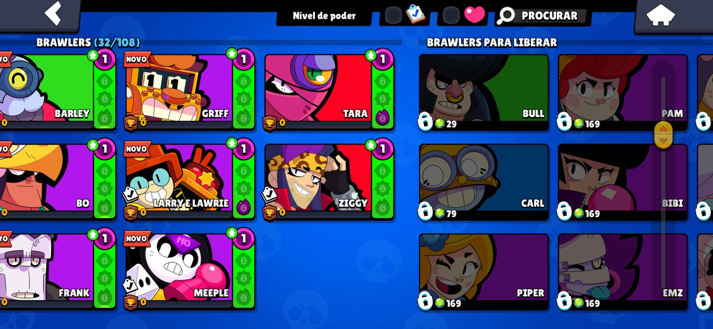 CONTA BRAWL STARS COM 32 BRAWLERS