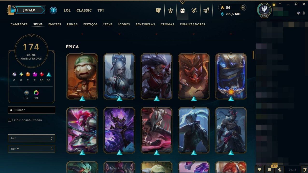 CONTA LOL DESDE 2014 -COLEÇÃO VETERANA - TODOS OS CAMPEÕES