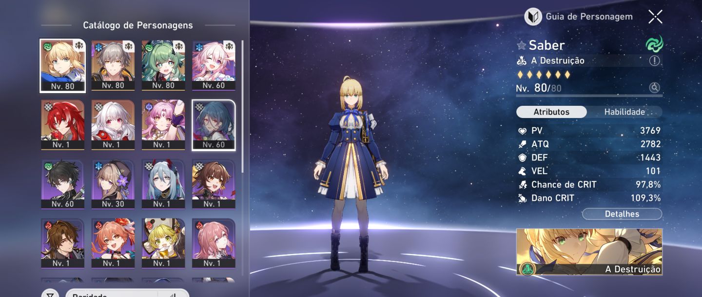 Saber E4 + arma assinatura/ conta no Endgame
