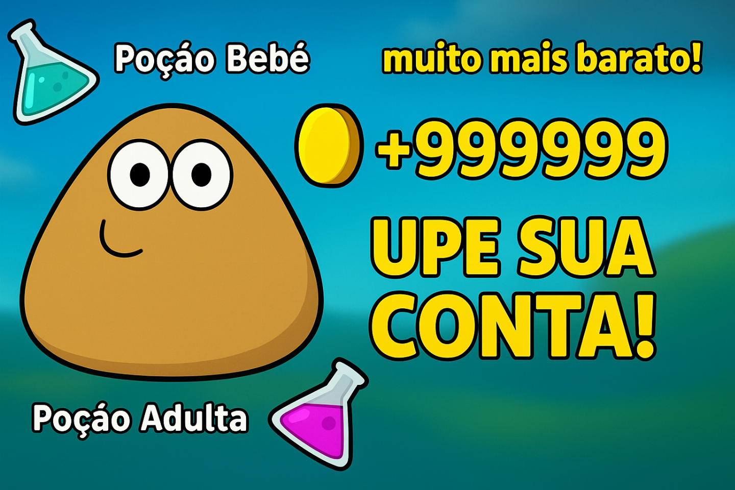 Moedas Pou! Tenha sua Conta do Pou muito upada! o mais barato!!