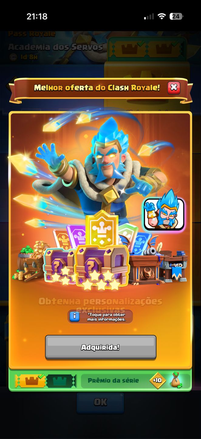 CONTA CLASH ROYALE 11821 Troféus, CORREDOR NVL 16 POSSUI TODAS AS CARTAS